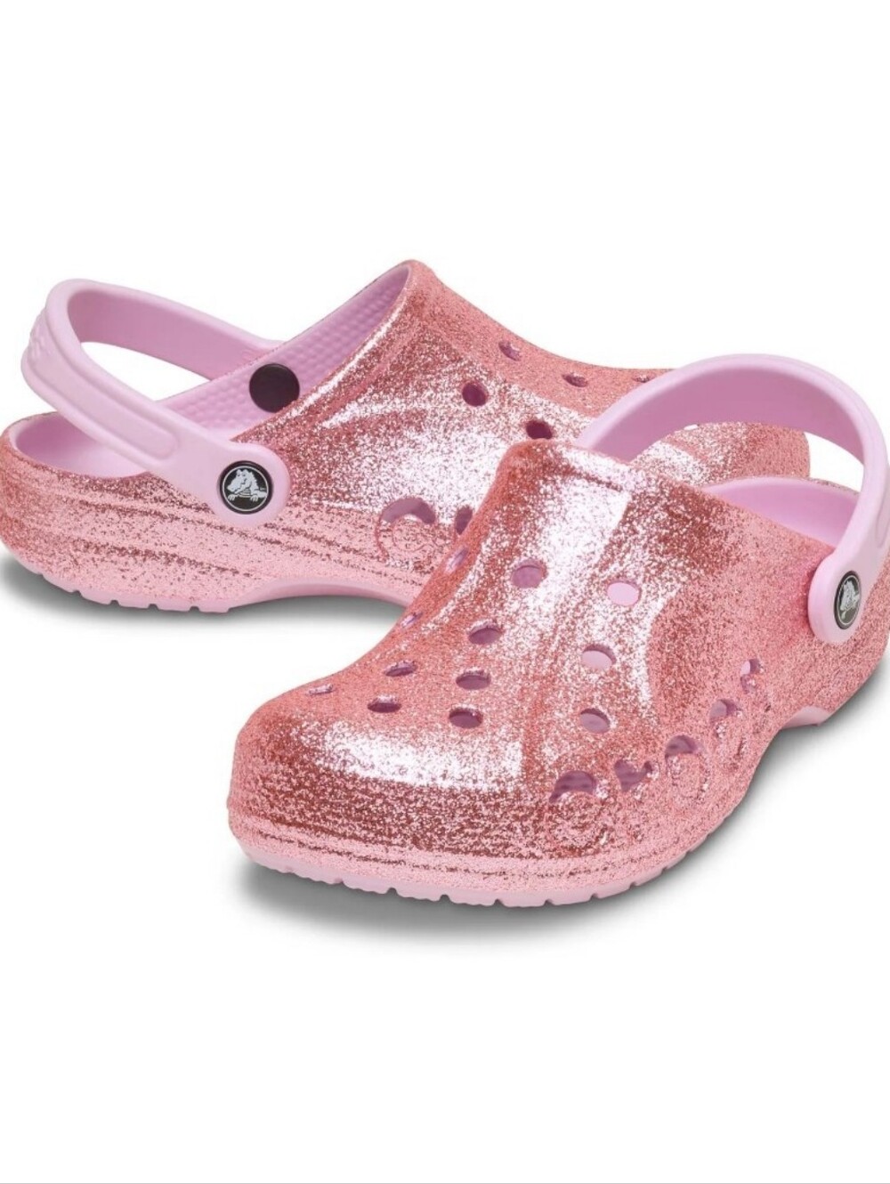 NWT Crocs Ballerina Pink Glitter Baya Clogs W/10
